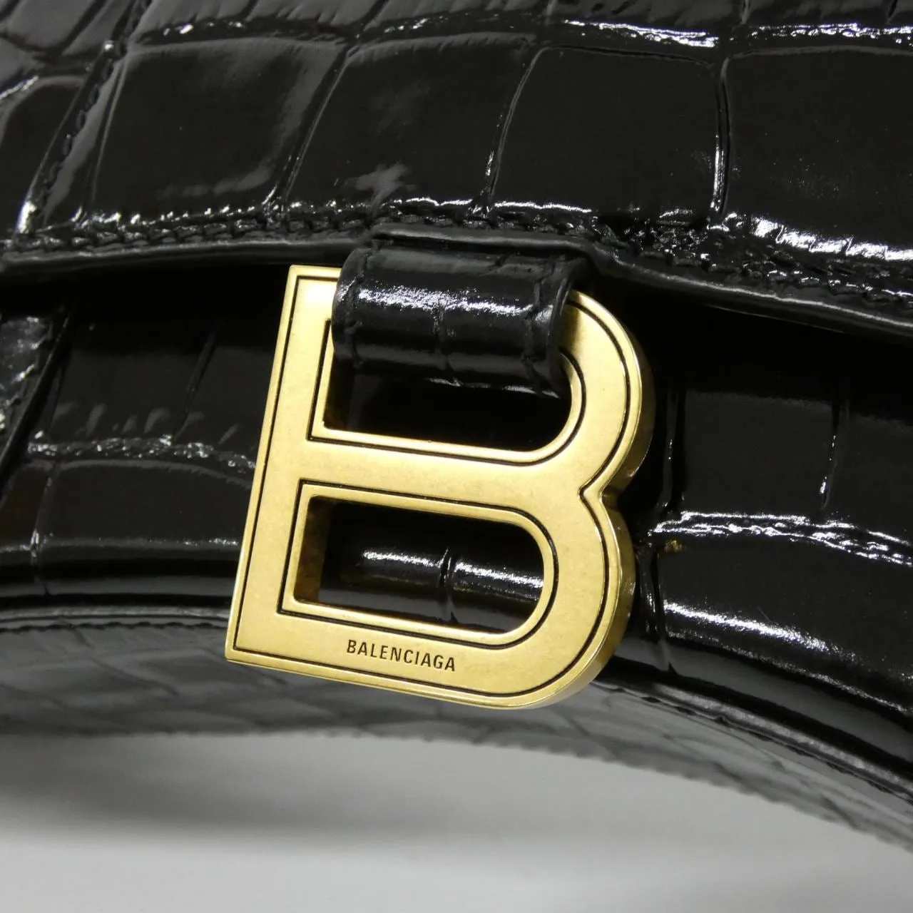 BALENCIAGA Hourglass 592833 1LRGM Handbag 黑色 中古品A - 縮圖 4