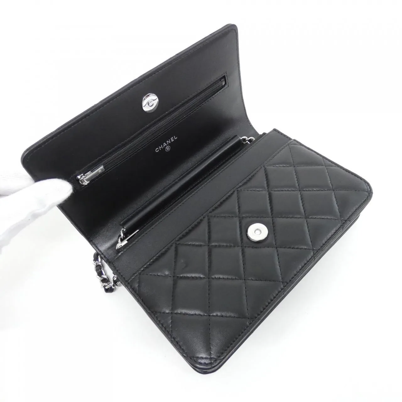 CHANEL Timeless Classic AP0250 Wallet Lambskin 黑色 羊皮 中古品A - 縮圖 7