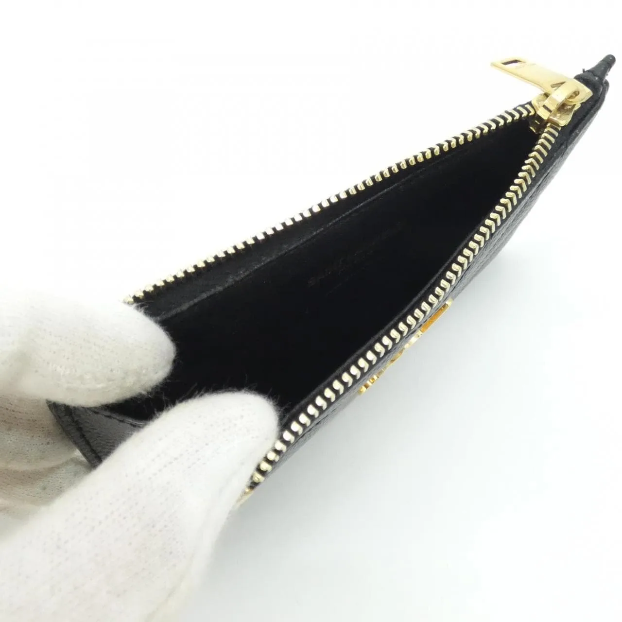 SAINT LAURENT 607915 BOW01 Coin Case 黑色 中古品A - 縮圖 6