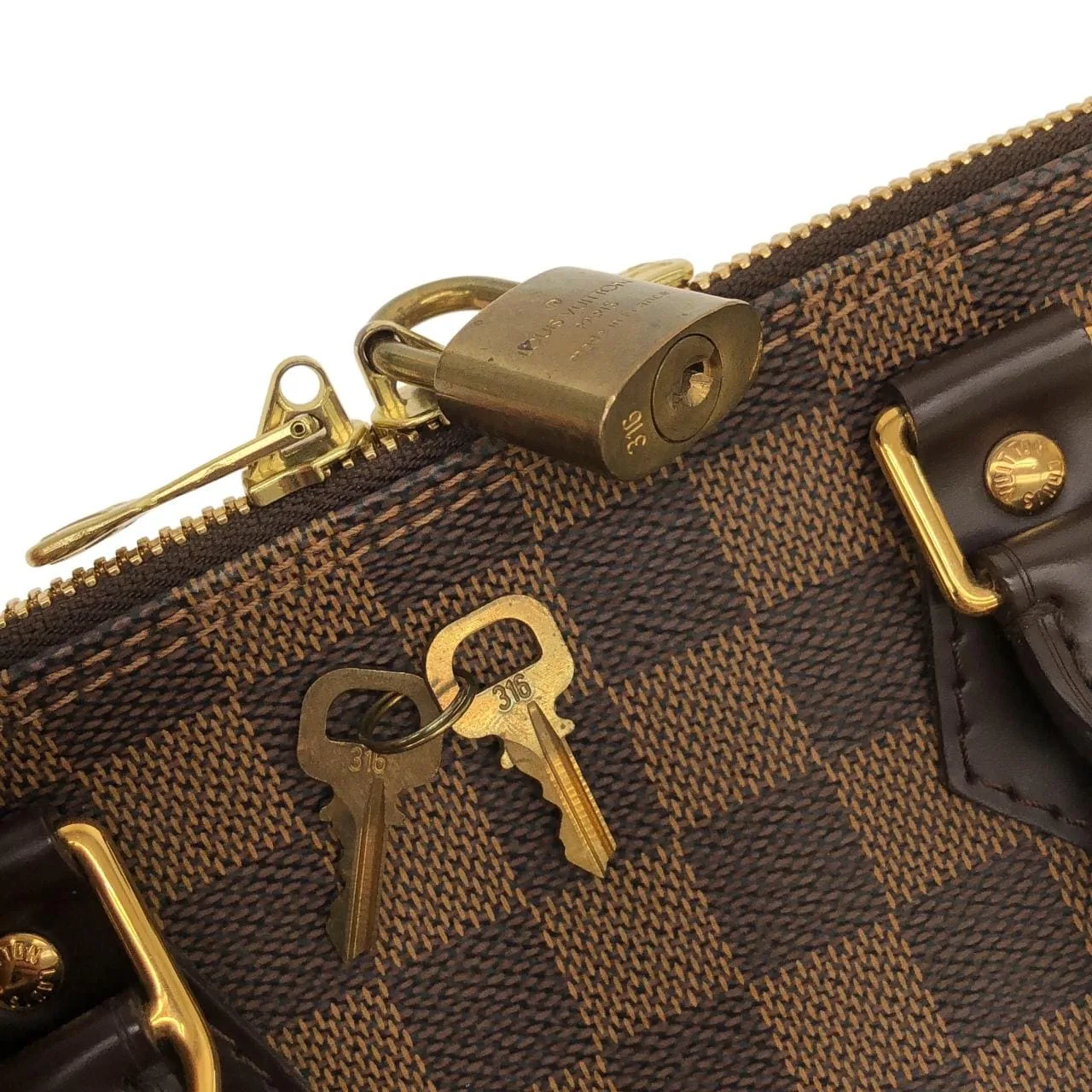 LOUIS VUITTON Alma N51131 Handbag Damier 黑色 Damier 中古品A - 縮圖 3