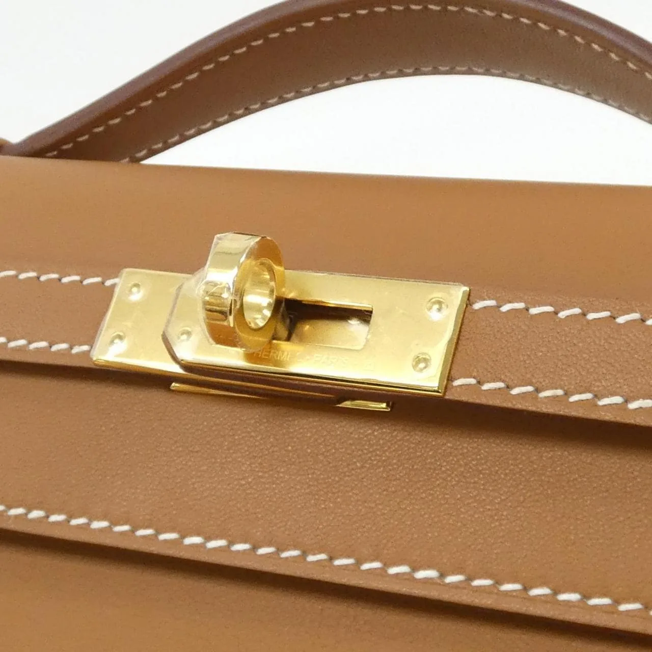 HERMES Kelly 049417CC Handbag Swift 金色 Swift 皮 中古品A - 縮圖 4