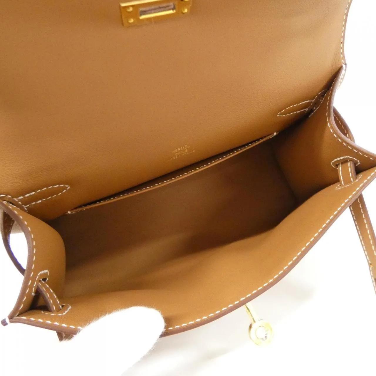 HERMES Kelly 049417CC Handbag Swift 金色 Swift 皮 中古品A - 縮圖 6