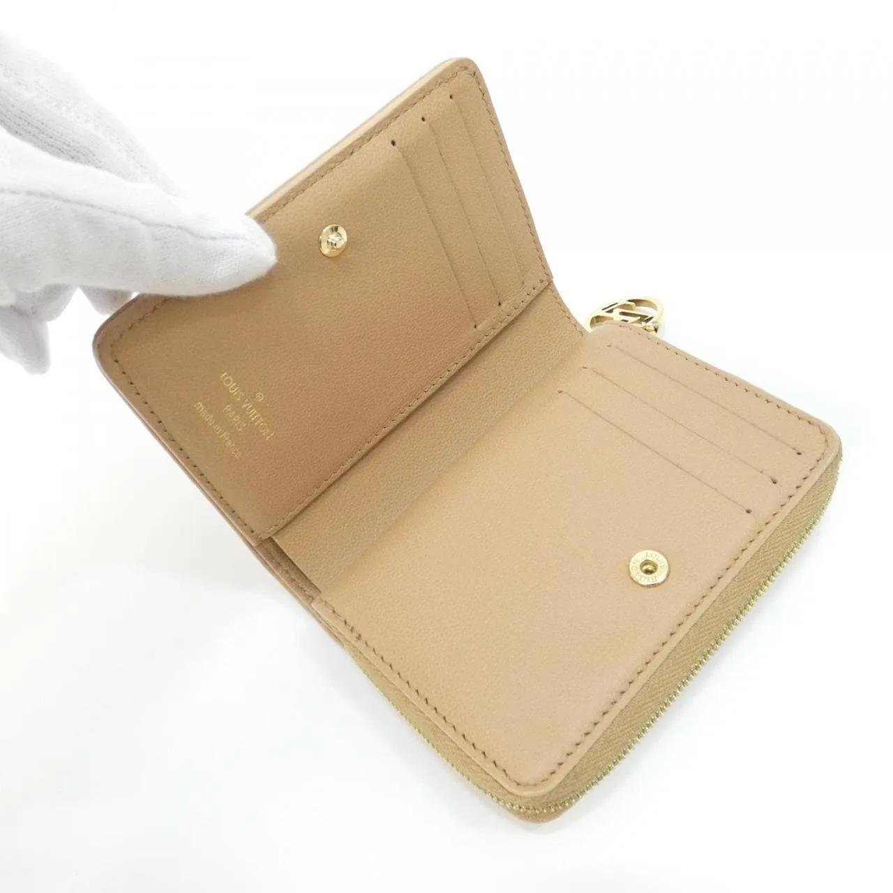 LOUIS VUITTON M81673 Wallet Lambskin 駝色 羊皮 中古品B - 縮圖 8