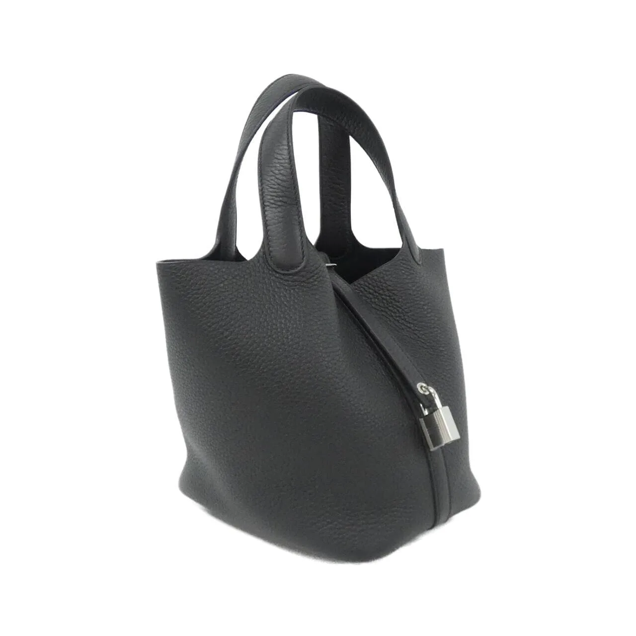 HERMES Picotin 056289CK Handbag Clemence Black