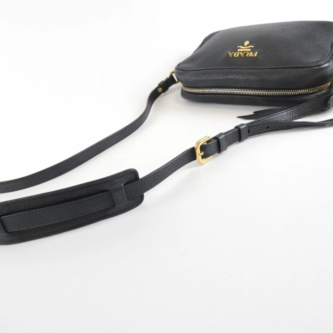 PRADA 1BH089 Shoulder 黑色 中古品A - 縮圖 4