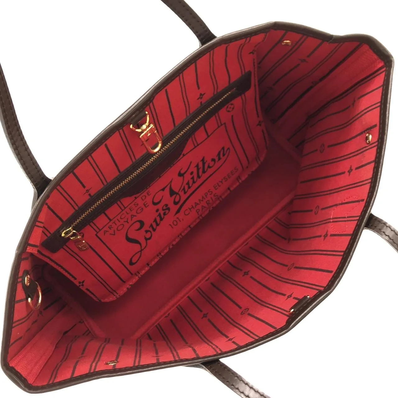 LOUIS VUITTON Neverfull N51109 Tote Damier 黑色 Damier 中古品A - 縮圖 5