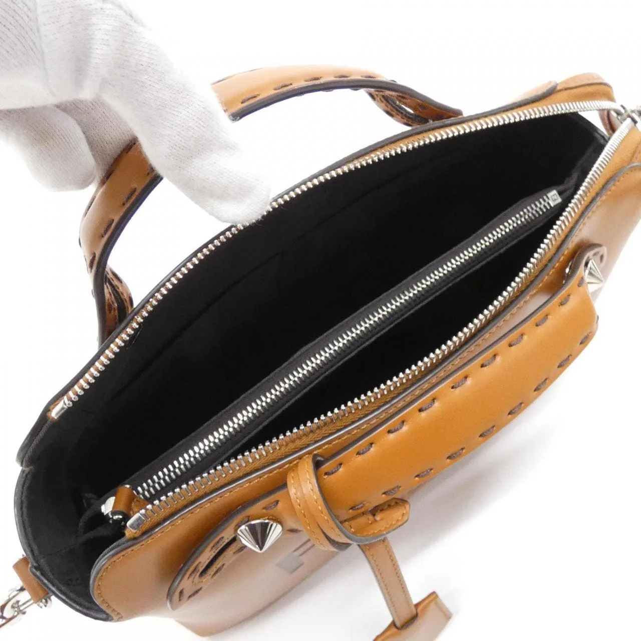 FENDI By The Way 8BL146 AC9L Handbag 黑色 中古品A - 縮圖 6