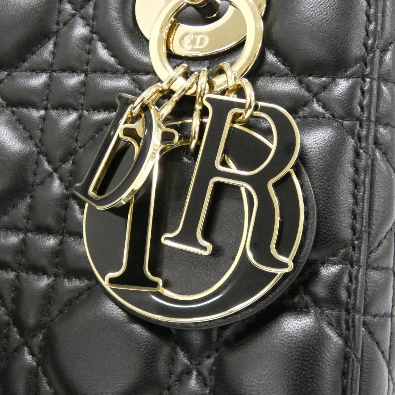 DIOR Lady Dior M0538OCEA Handbag Lambskin 黑色 羊皮 中古品A - 縮圖 4