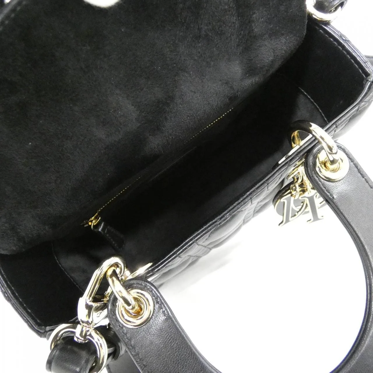 DIOR Lady Dior M0538OCEA Handbag Lambskin 黑色 羊皮 中古品A - 縮圖 8