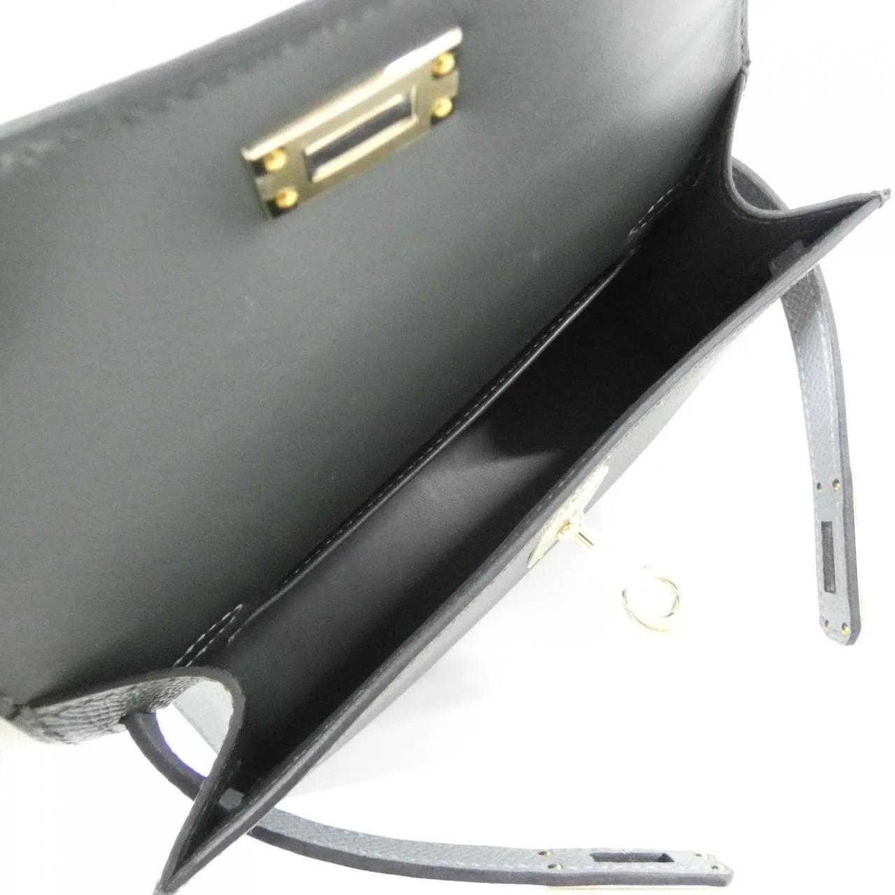 HERMES Kelly 084732CP Handbag Epsom Black Epsom Leather Rank A - Thumbnail 5