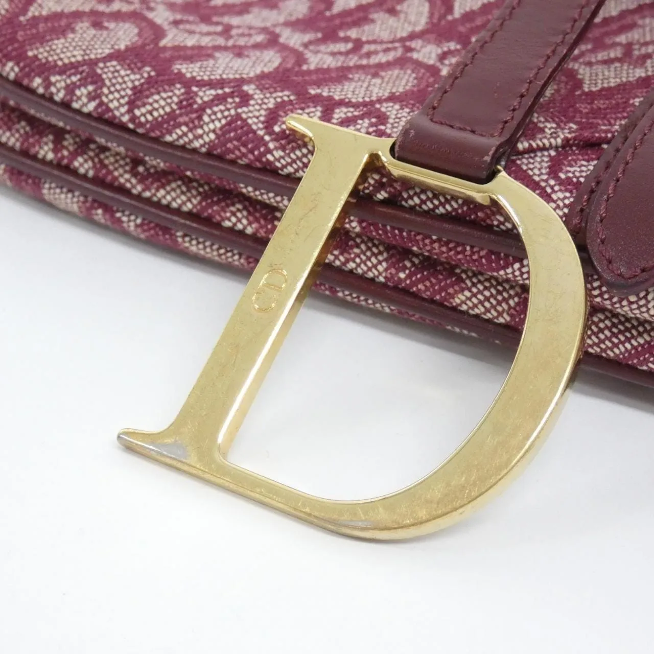 DIOR Saddle SLO44001 肩背包 帆布 酒紅色 帆布 中古品B - 縮圖 4