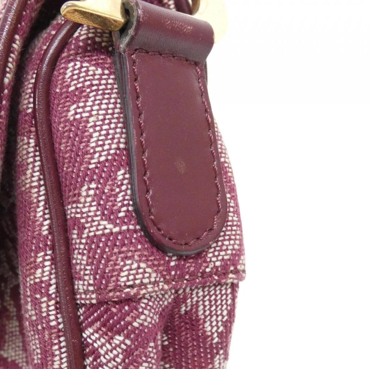 DIOR Saddle SLO44001 肩背包 帆布 酒紅色 帆布 中古品B - 縮圖 5