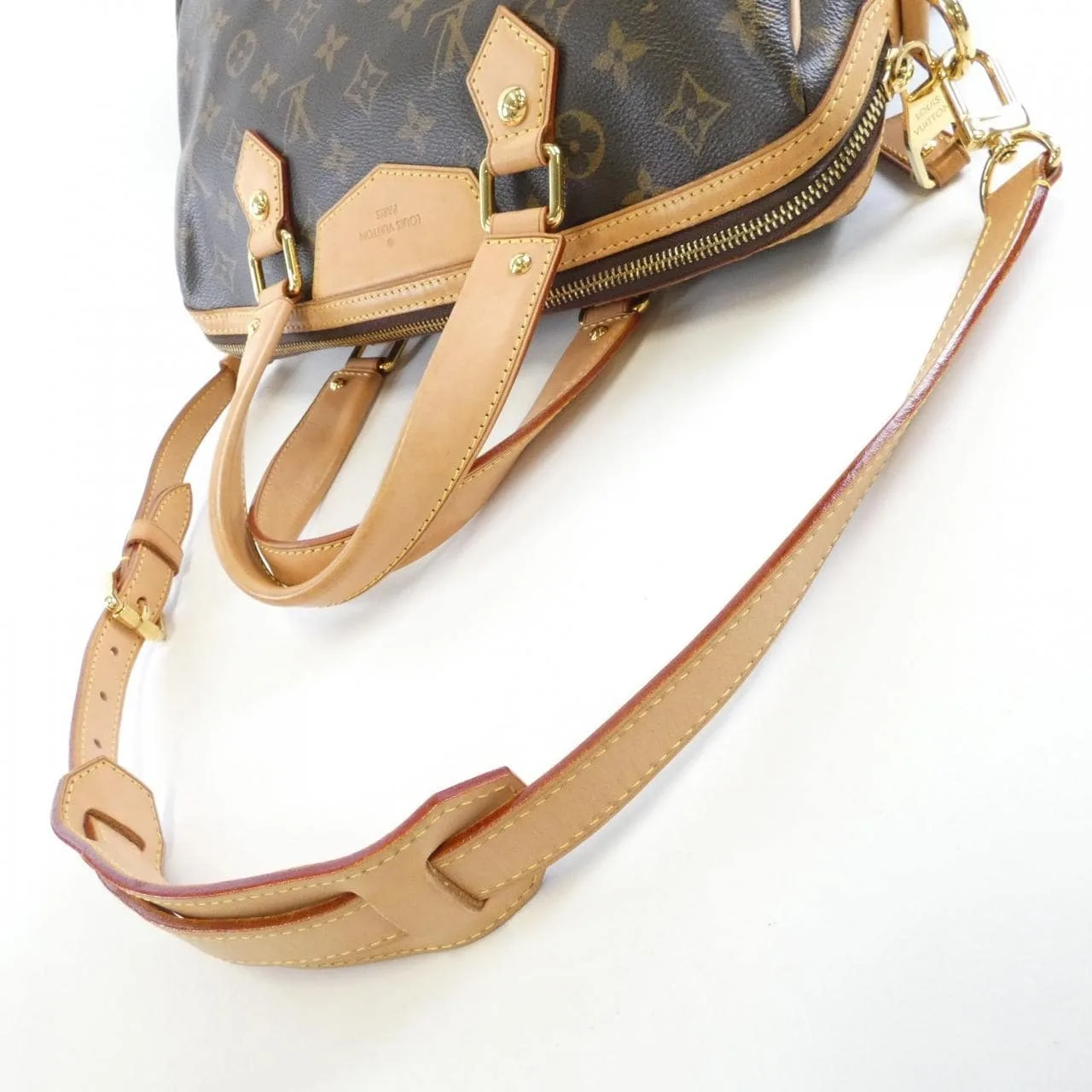LOUIS VUITTON M40325 Handbag Monogram 黑色 Monogram 中古品B - 縮圖 7
