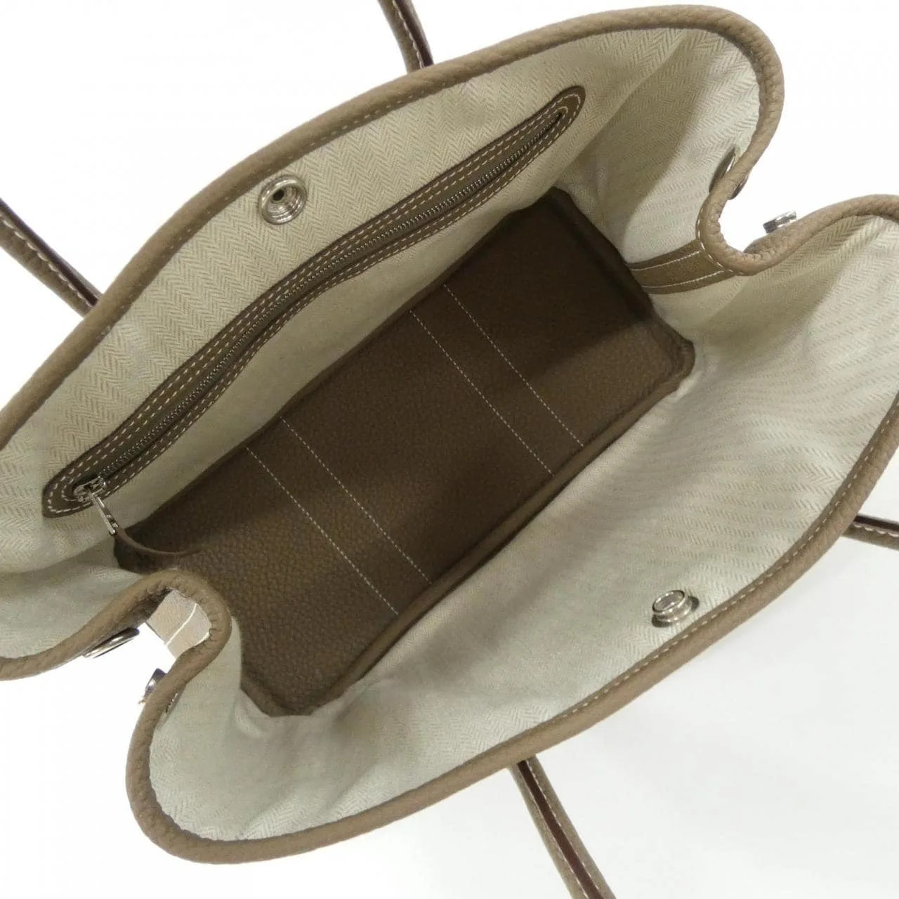 HERMES Garden Party 051568CK Tote Etoupe 中古品A - 縮圖 4