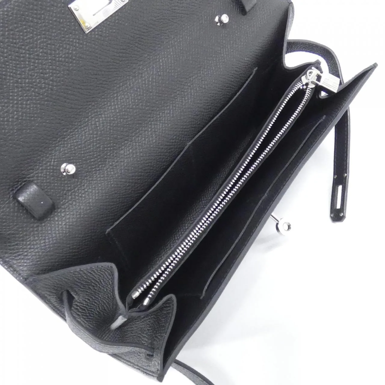 HERMES Kelly 080253CK Wallet Epsom Black Epsom Leather Rank A - Thumbnail 9