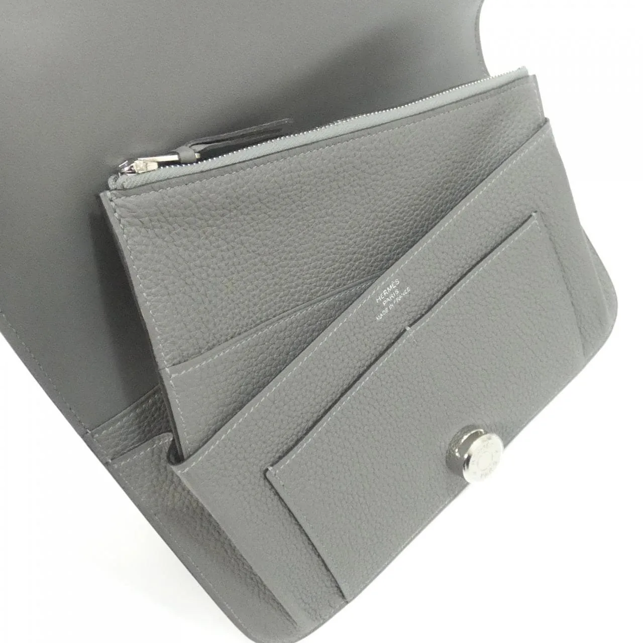 HERMES 043070CK Wallet Togo 黑色 Togo 牛皮 中古品A - 縮圖 8