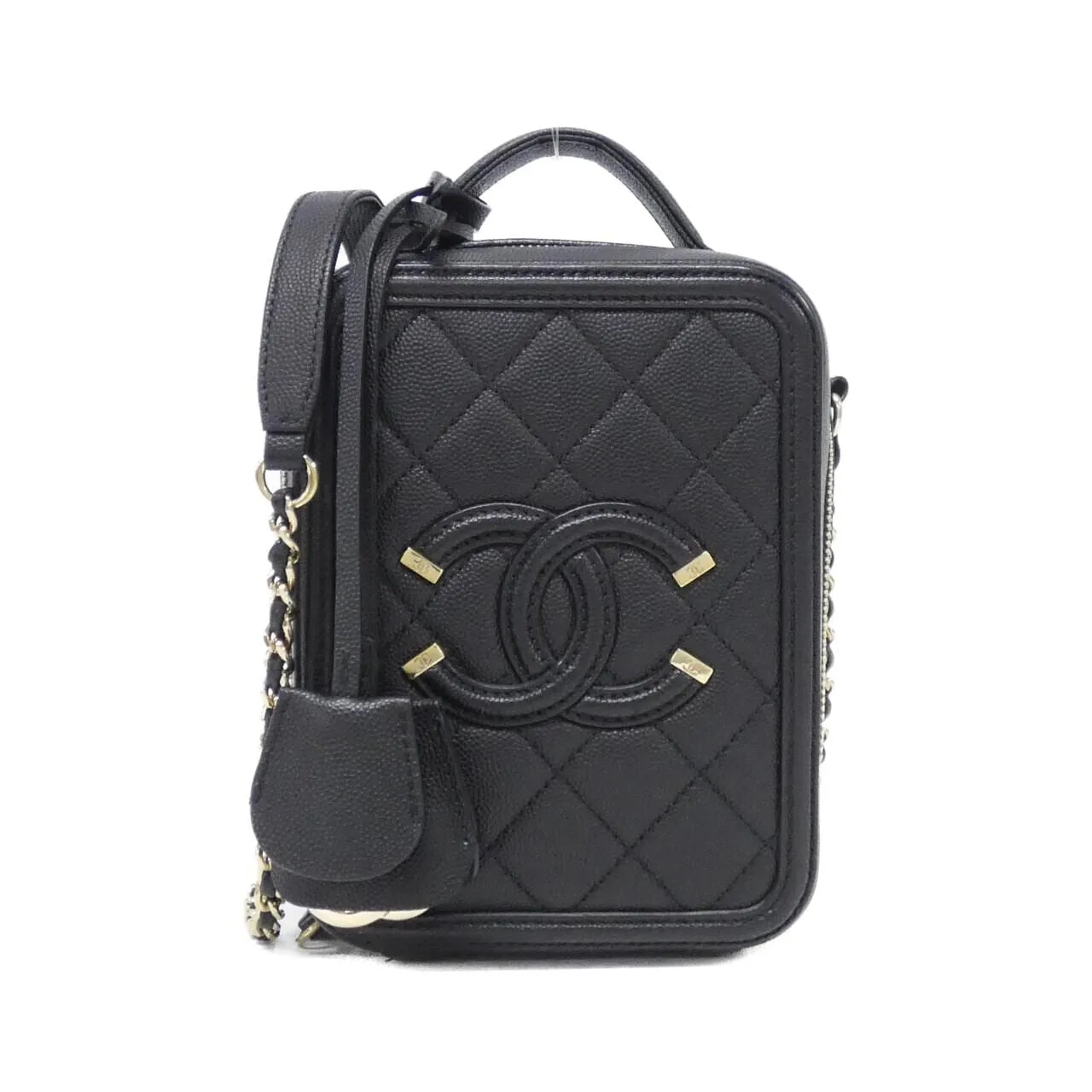 CHANEL AS0988 Handbag Grained Calfskin Black