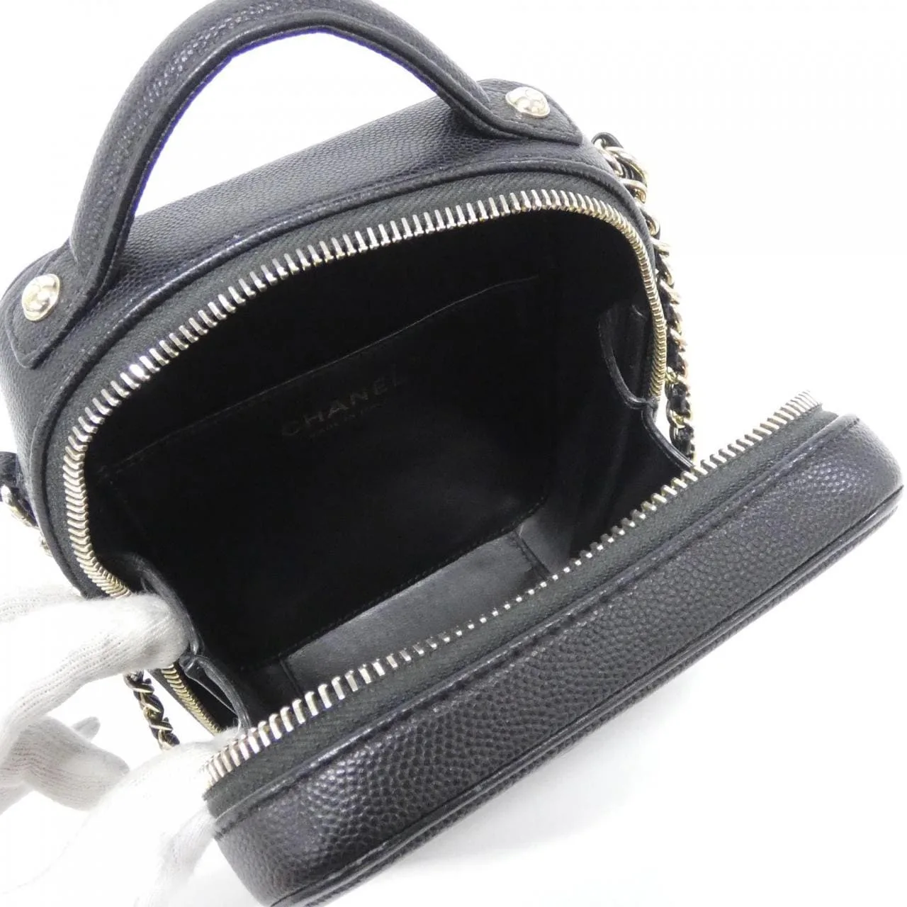 CHANEL AS0988 Handbag Grained Calfskin Black Grained Calfskin Rank B - Thumbnail 7