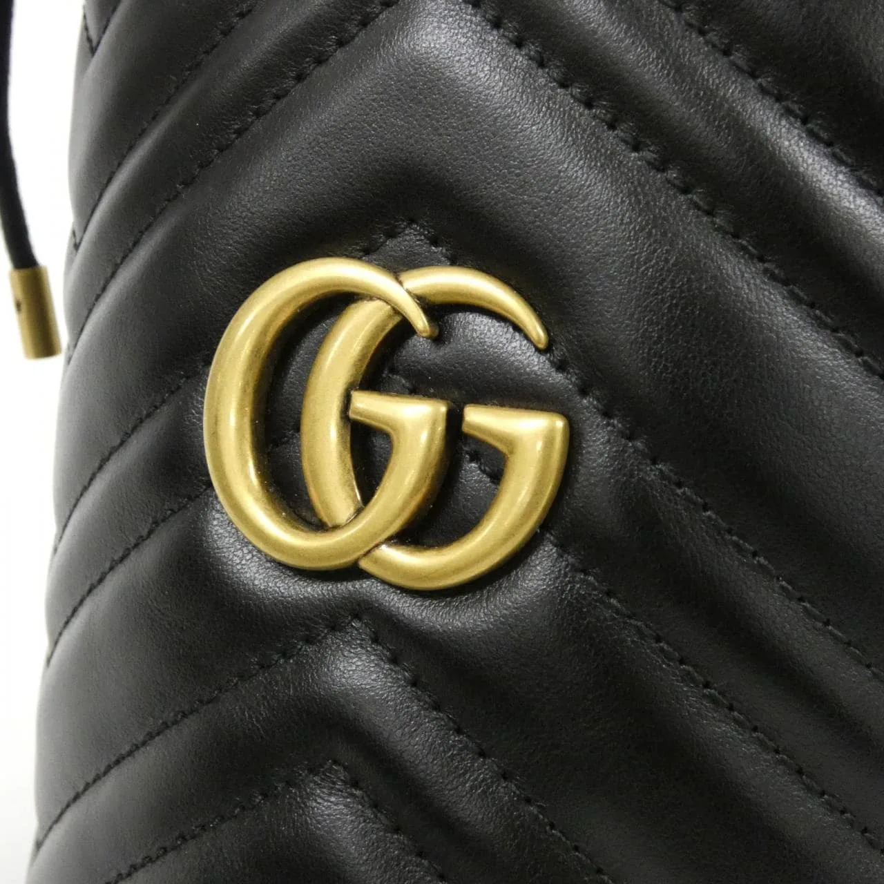 GUCCI 575163 DTDRT Shoulder Leather 黑色 皮革 中古品A - 縮圖 4