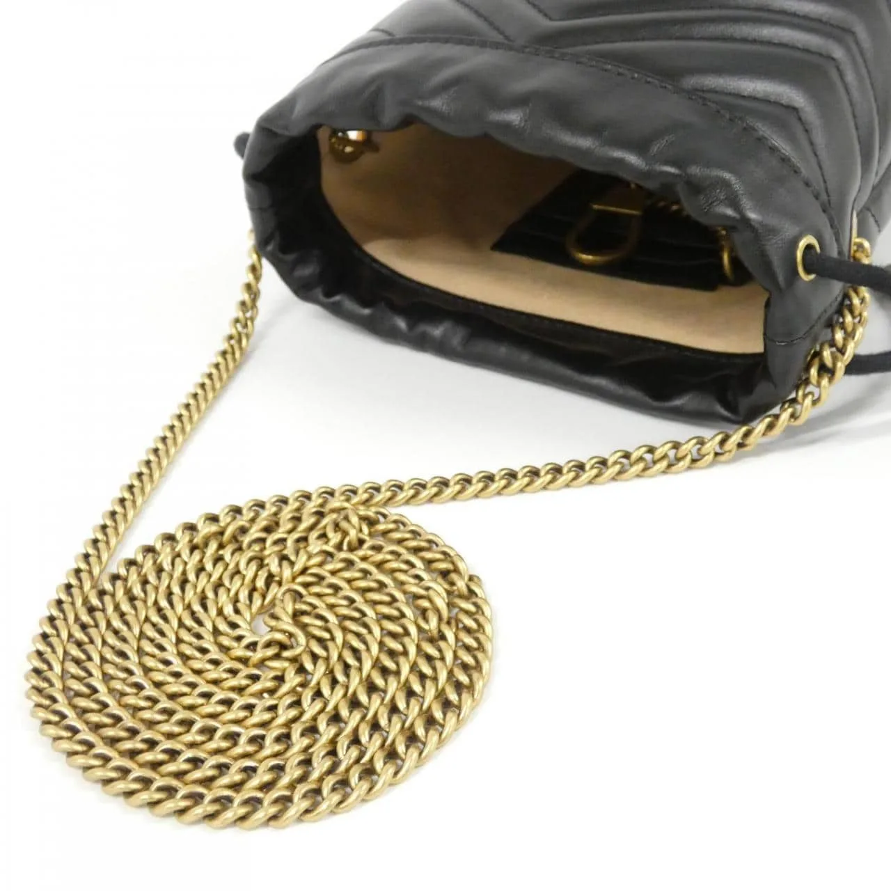 GUCCI 575163 DTDRT Shoulder Leather 黑色 皮革 中古品A - 縮圖 6