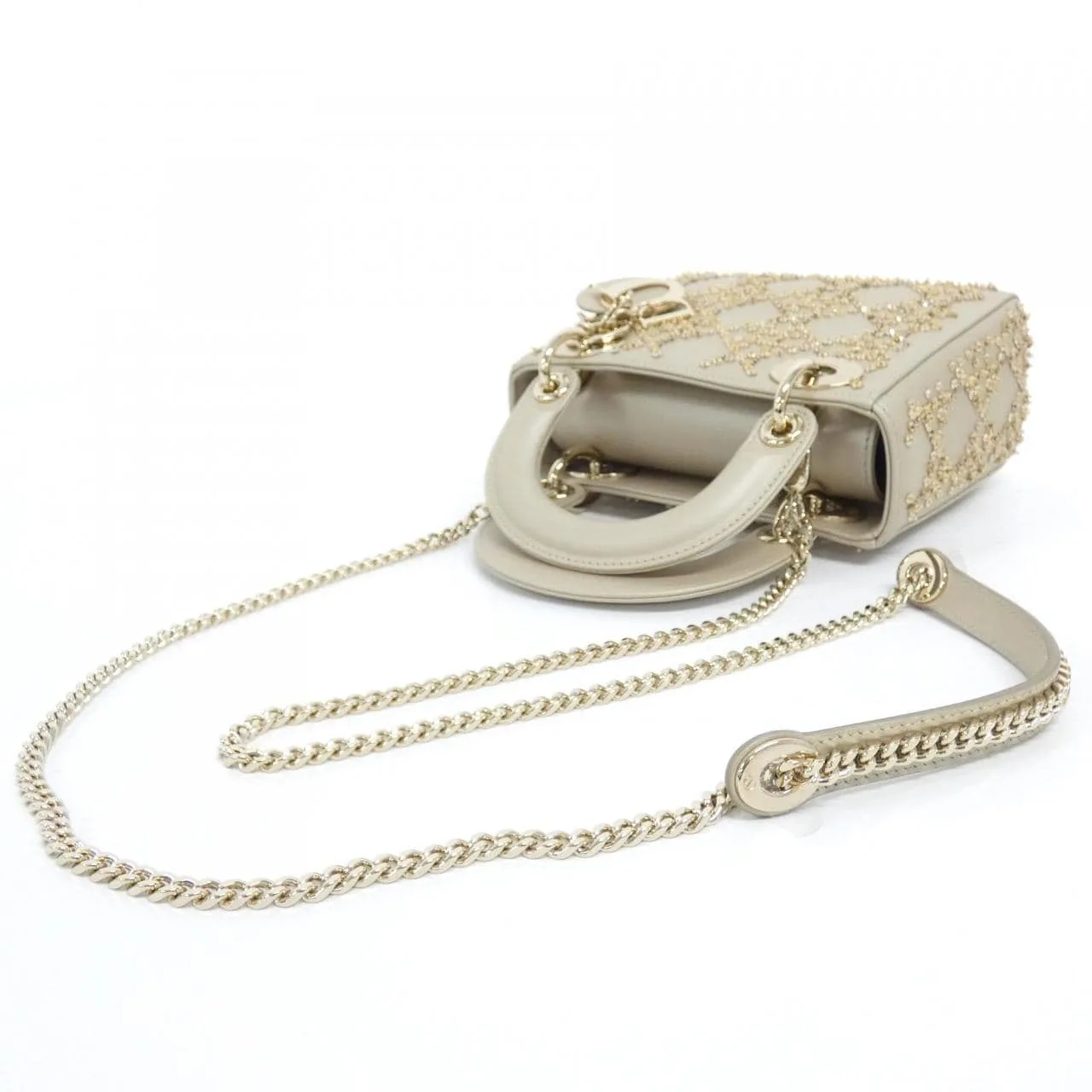 DIOR Lady Dior M0505OREJ 手提包 羊皮 黑色 羊皮 中古品A - 縮圖 7