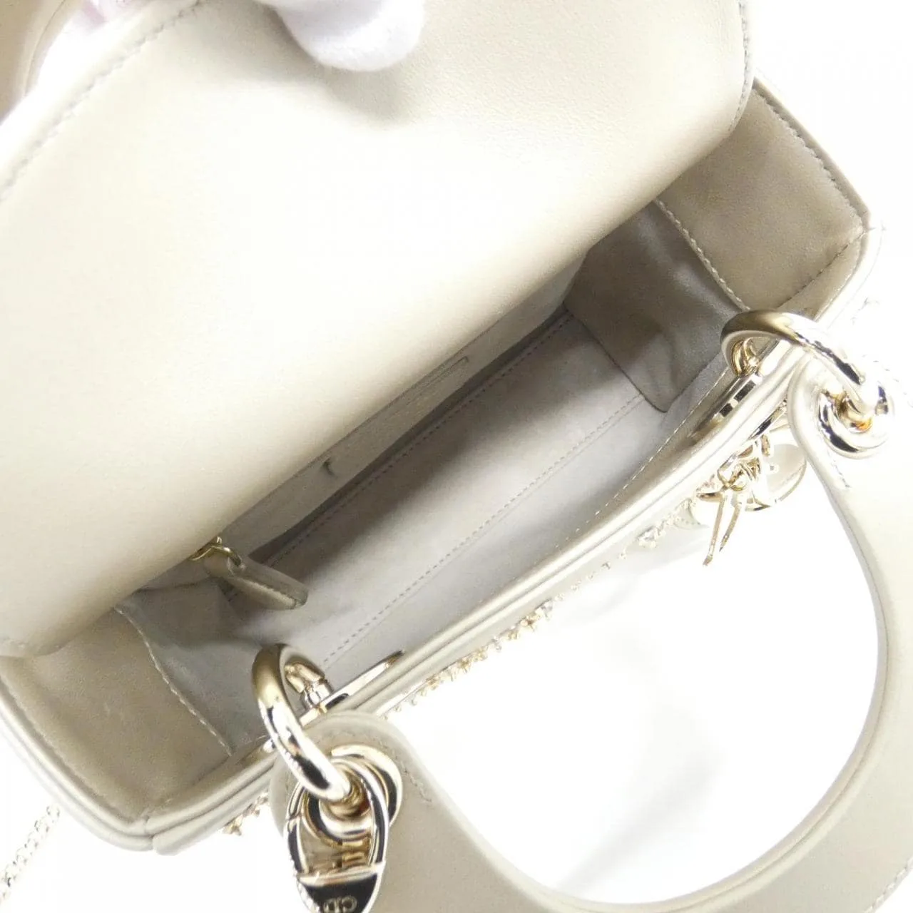 DIOR Lady Dior M0505OREJ 手提包 羊皮 黑色 羊皮 中古品A - 縮圖 8