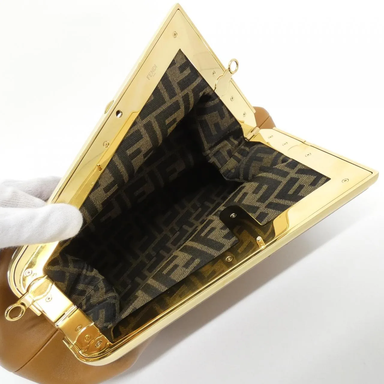 FENDI Fendi First 8BP127 ABVE Handbag Lambskin Black Lambskin Rank A - Thumbnail 7