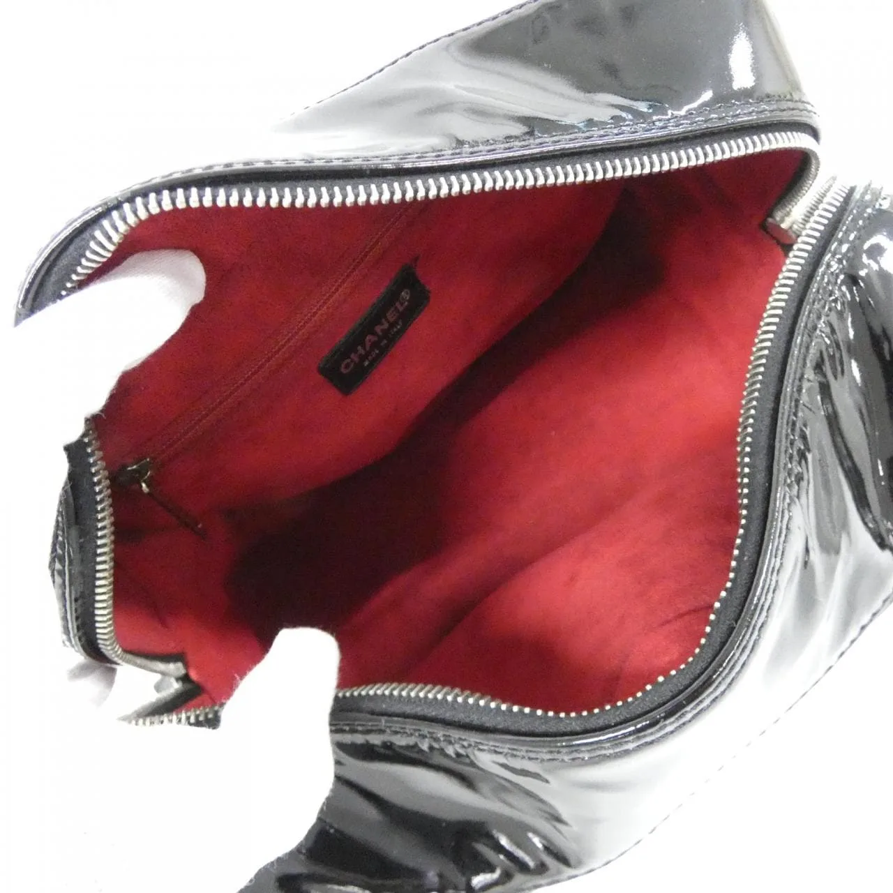 CHANEL 19270 Handbag Patent Leather Black Patent Leather Rank B - Thumbnail 9