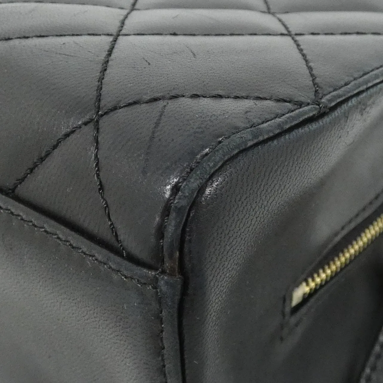 CHANEL 18194 Handbag Lambskin Black Lambskin Rank B - Thumbnail 3