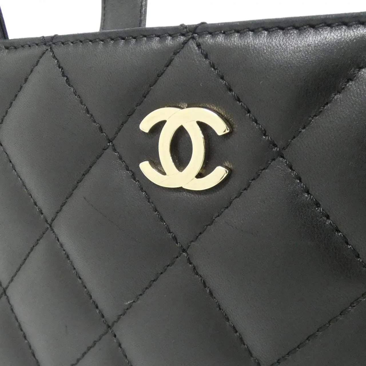 CHANEL 18194 Handbag Lambskin Black Lambskin Rank B - Thumbnail 4