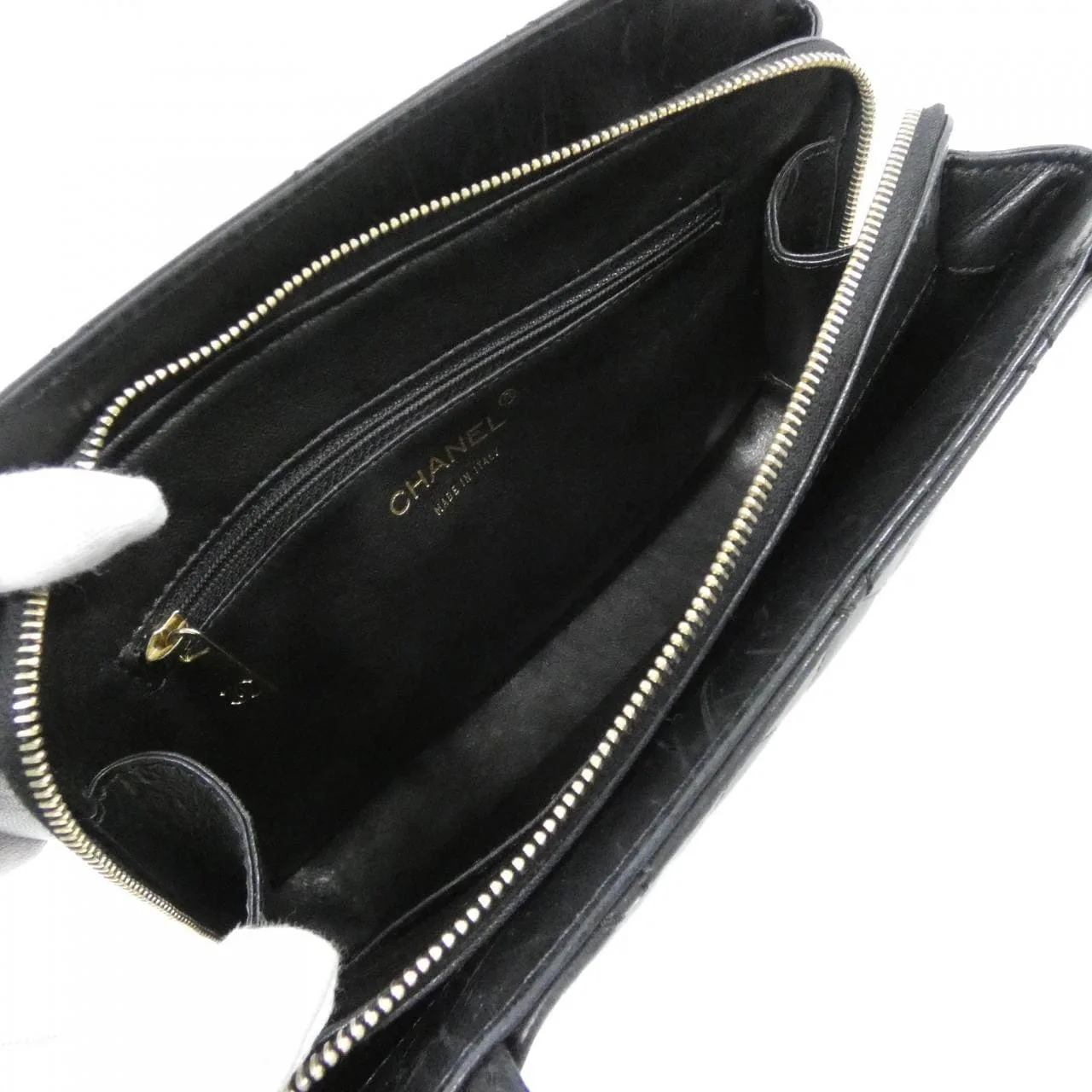 CHANEL 18194 Handbag Lambskin Black Lambskin Rank B - Thumbnail 9