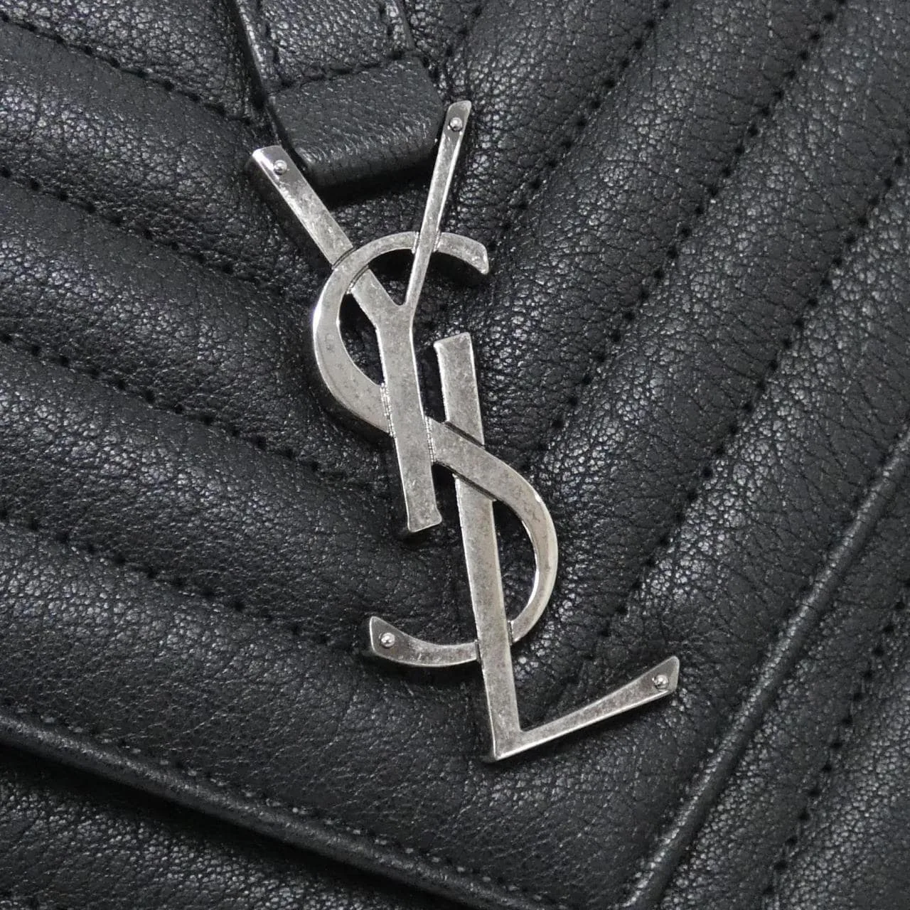 SAINT LAURENT 600279 BRM04 Handbag Lambskin 黑色 羊皮 中古品A - 縮圖 4