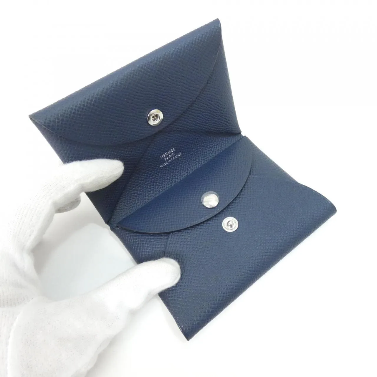 HERMES 083035CK Coin Case Epsom Blue Epsom Leather Rank A - Thumbnail 2