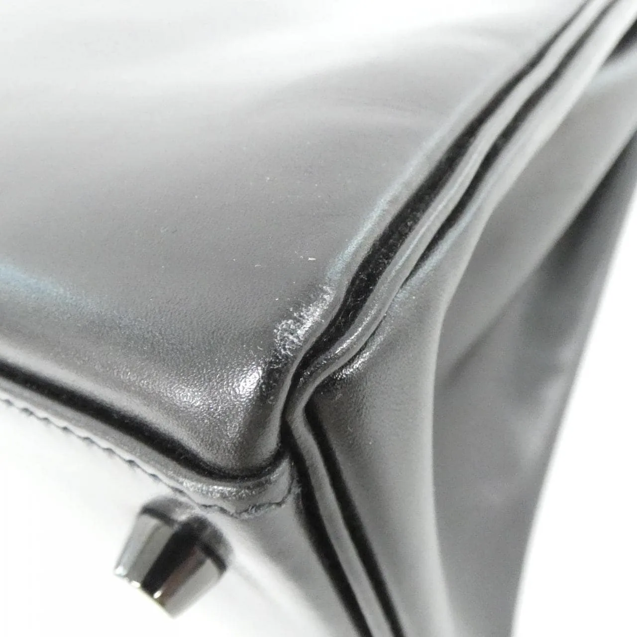 HERMES Kelly 062203CY Handbag Box Calf Black Box Calf Leather Rank A - Thumbnail 3