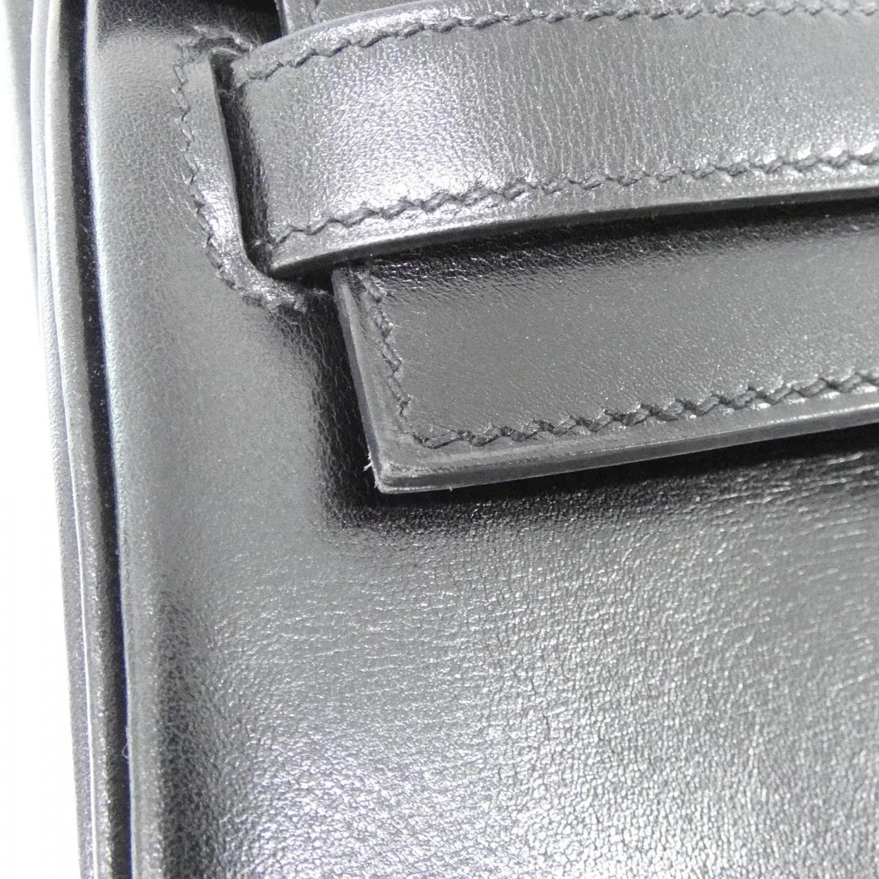 HERMES Kelly 062203CY Handbag Box Calf Black Box Calf Leather Rank A - Thumbnail 6