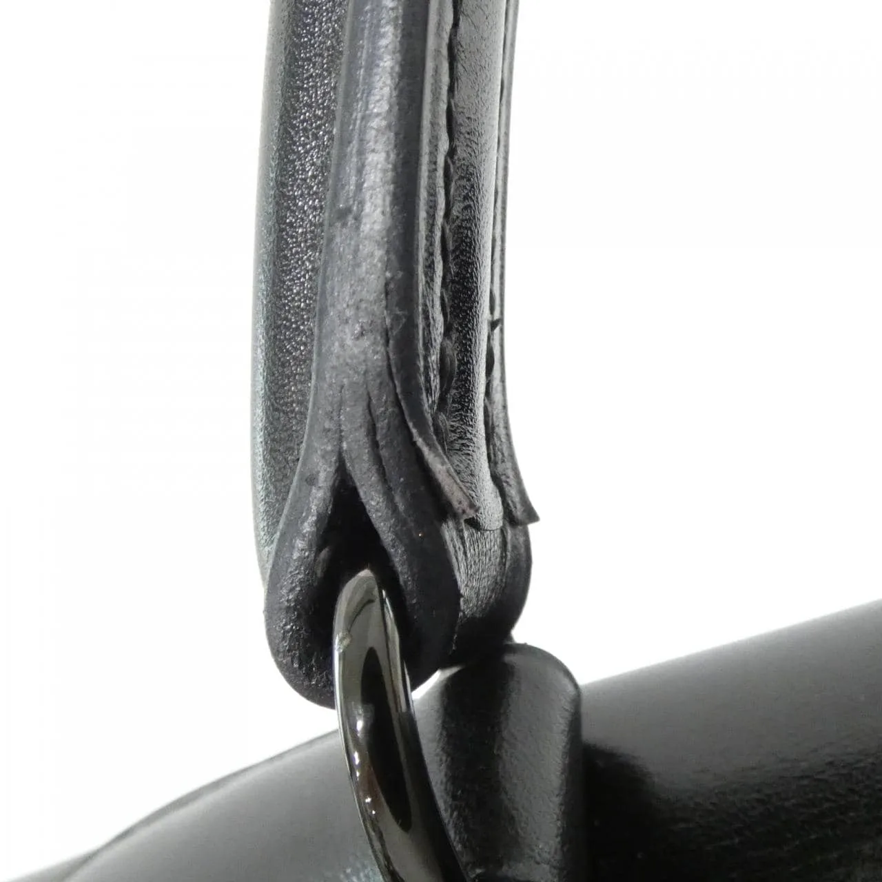 HERMES Kelly 062203CY Handbag Box Calf Black Box Calf Leather Rank A - Thumbnail 7