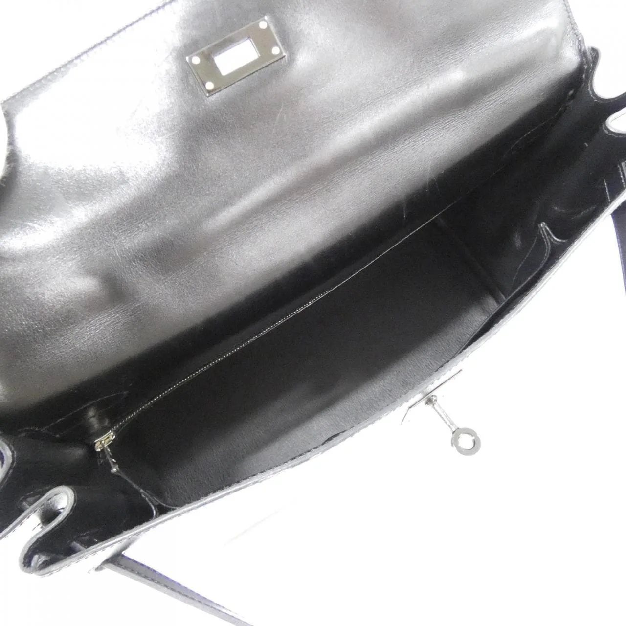 HERMES Kelly 062203CY Handbag Box Calf Black Box Calf Leather Rank A - Thumbnail 9