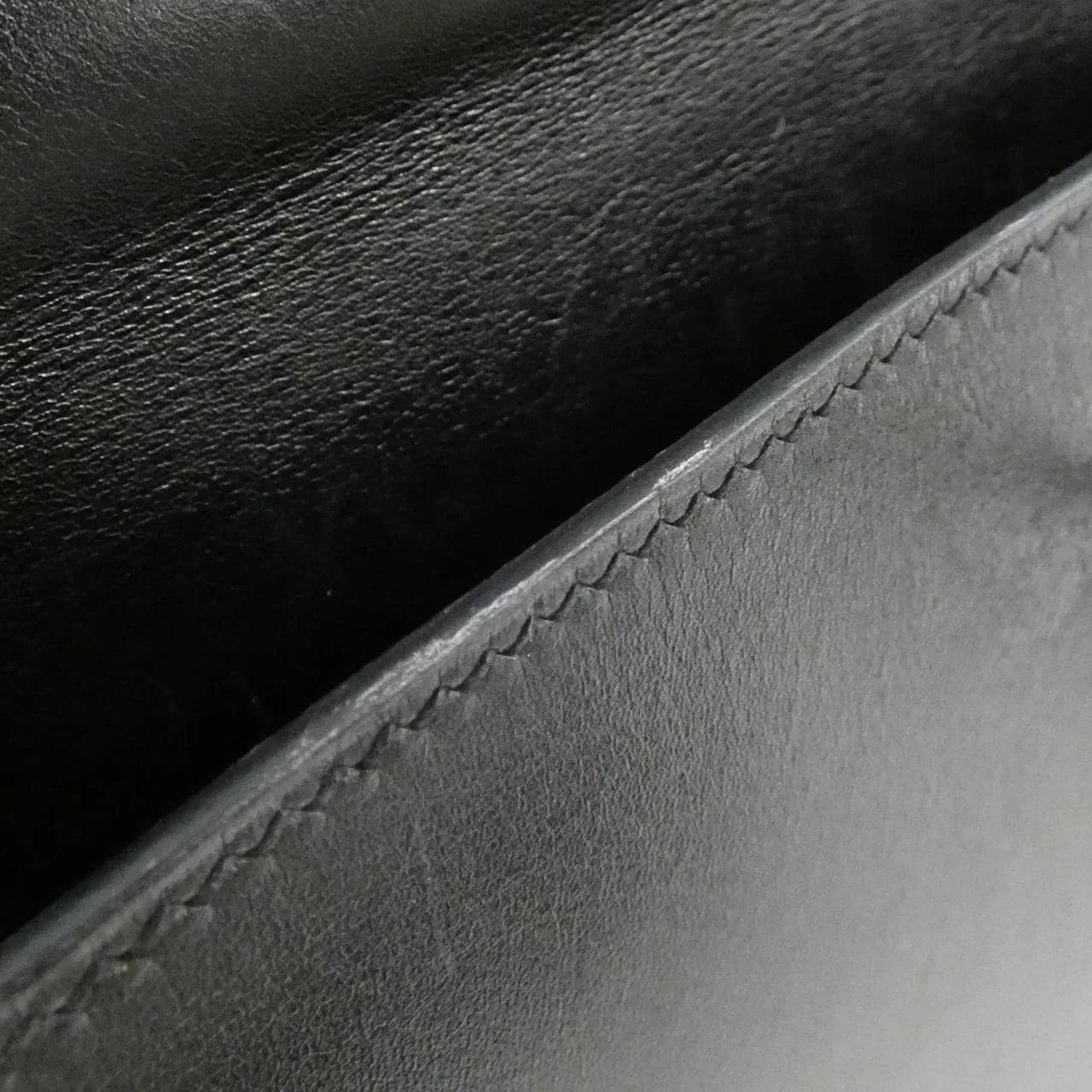 HERMES Kelly 062203CY Handbag Box Calf Black Box Calf Leather Rank A - Thumbnail 10