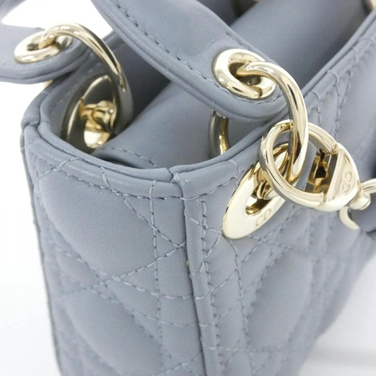 DIOR Lady Dior S0856ONGE Handbag Lambskin 黑色 羊皮 中古品A - 縮圖 4