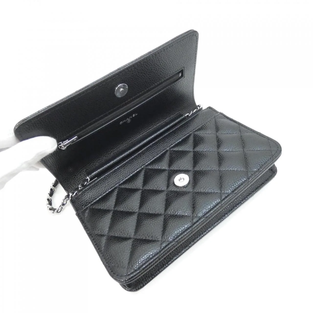 CHANEL Timeless Classic AP0250 Wallet Grained Calfskin 黑色 荔枝紋牛皮 中古品A - 縮圖 7