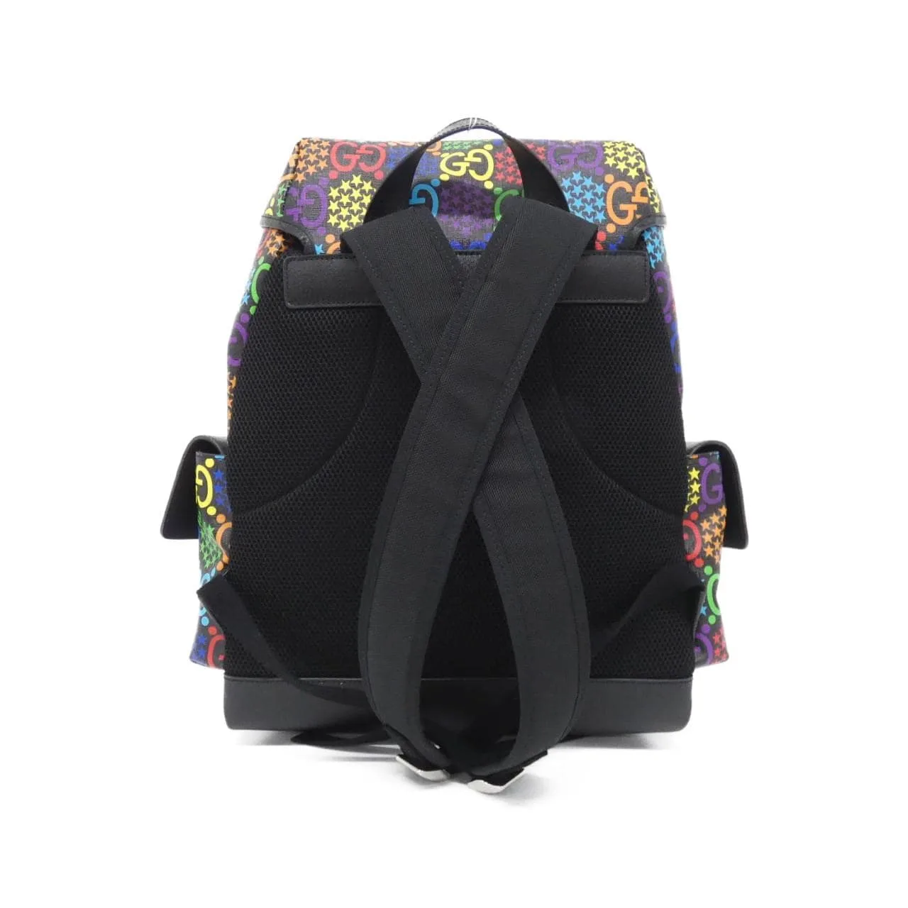 GUCCI 598140 HPUCN Backpack Canvas 黑色 帆布 中古品A - 縮圖 2