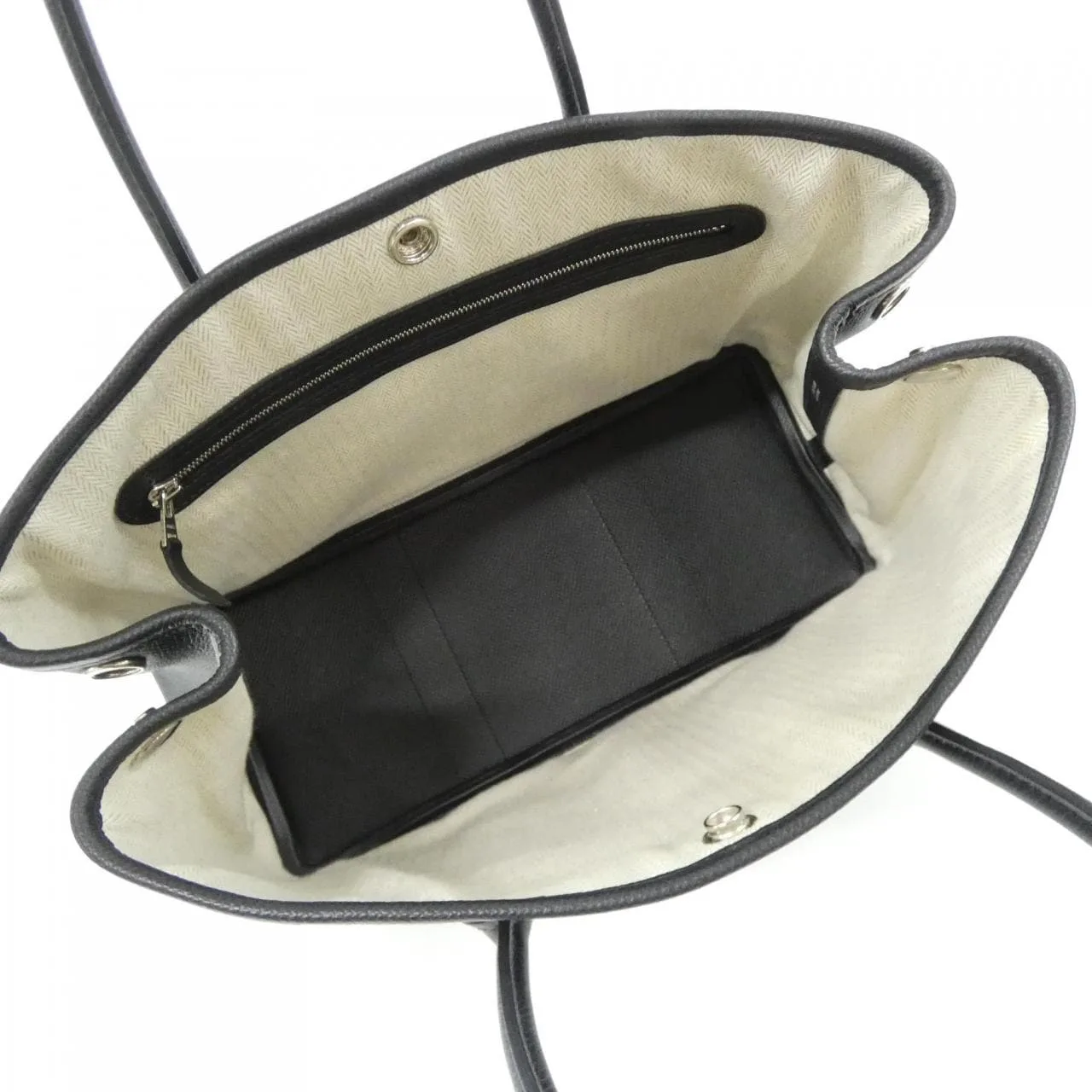 HERMES Garden Party 069574CK Tote Epsom Black Epsom Leather Rank A - Thumbnail 8