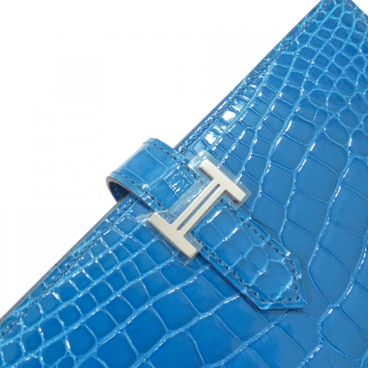 HERMES 047208CK Wallet Blue Rank A - Thumbnail 4
