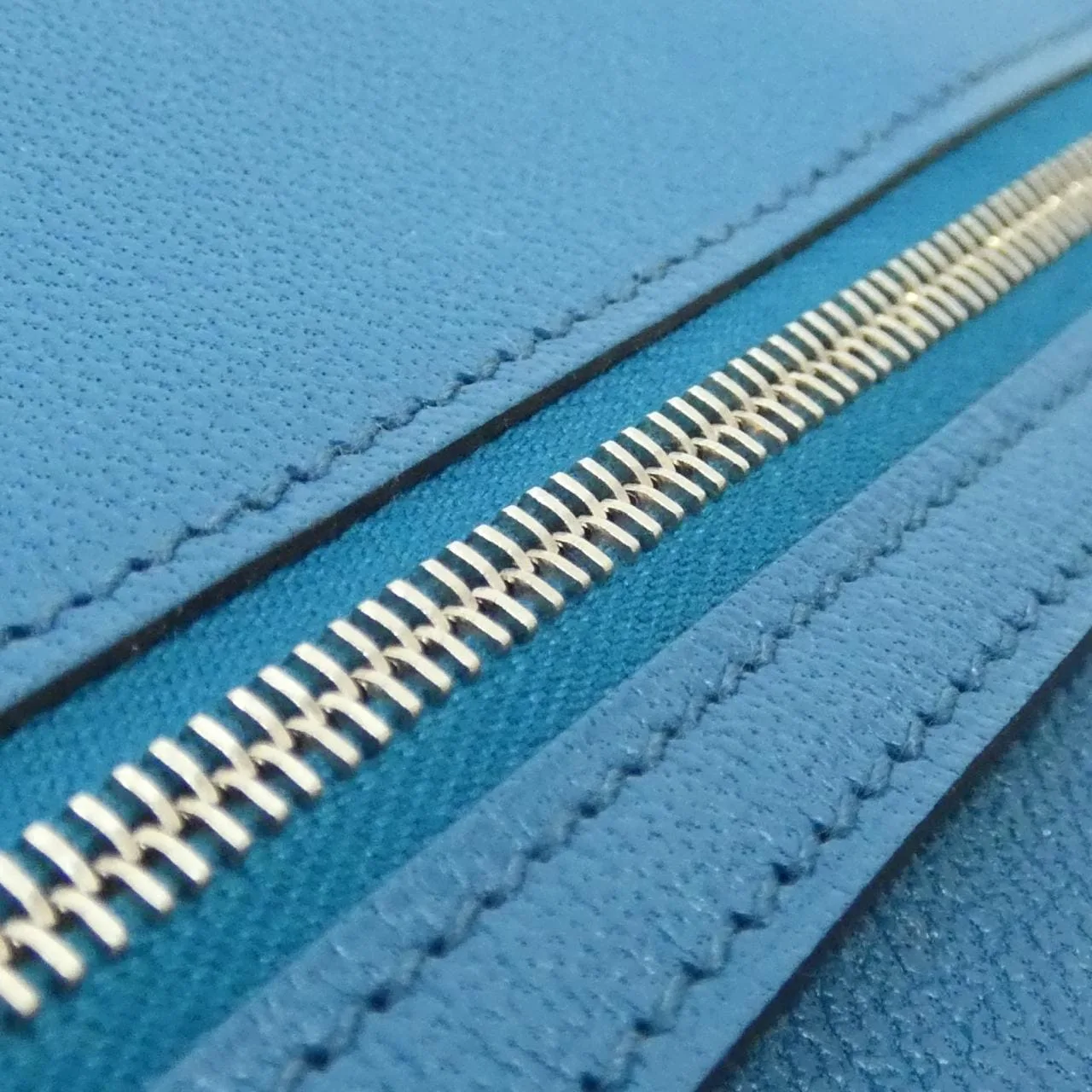 HERMES 047208CK Wallet Blue Rank A - Thumbnail 7