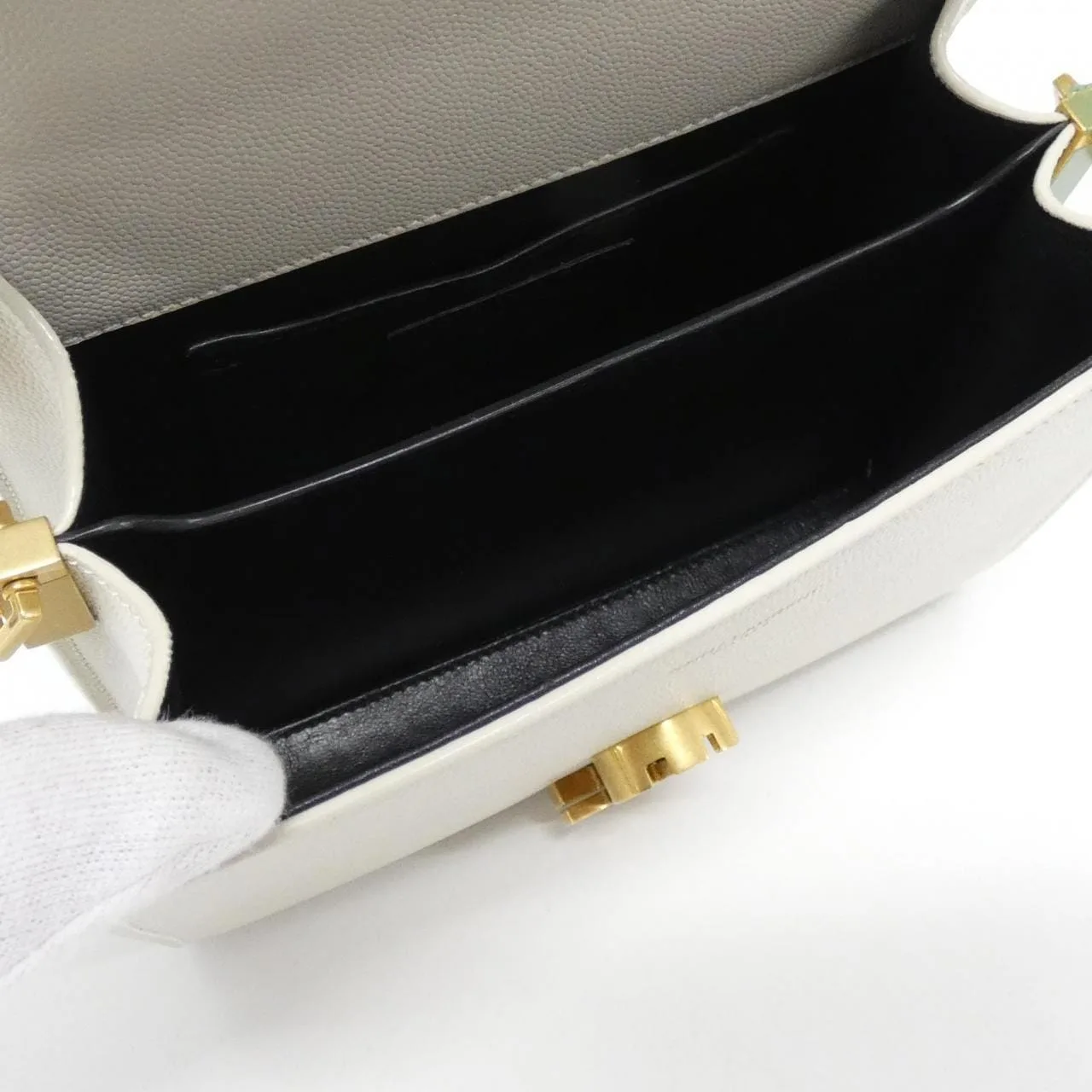 SAINT LAURENT Cassandre 623930 BOW0W Handbag 黑色 中古品A - 縮圖 8