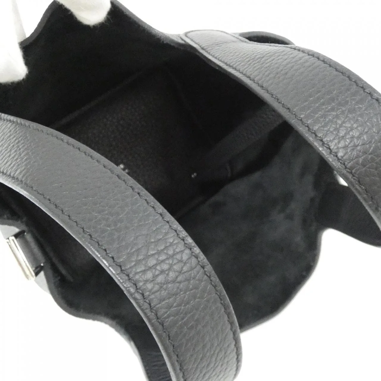 HERMES Picotin 056289CK Handbag Clemence Black Clemence Leather Rank A - Thumbnail 7