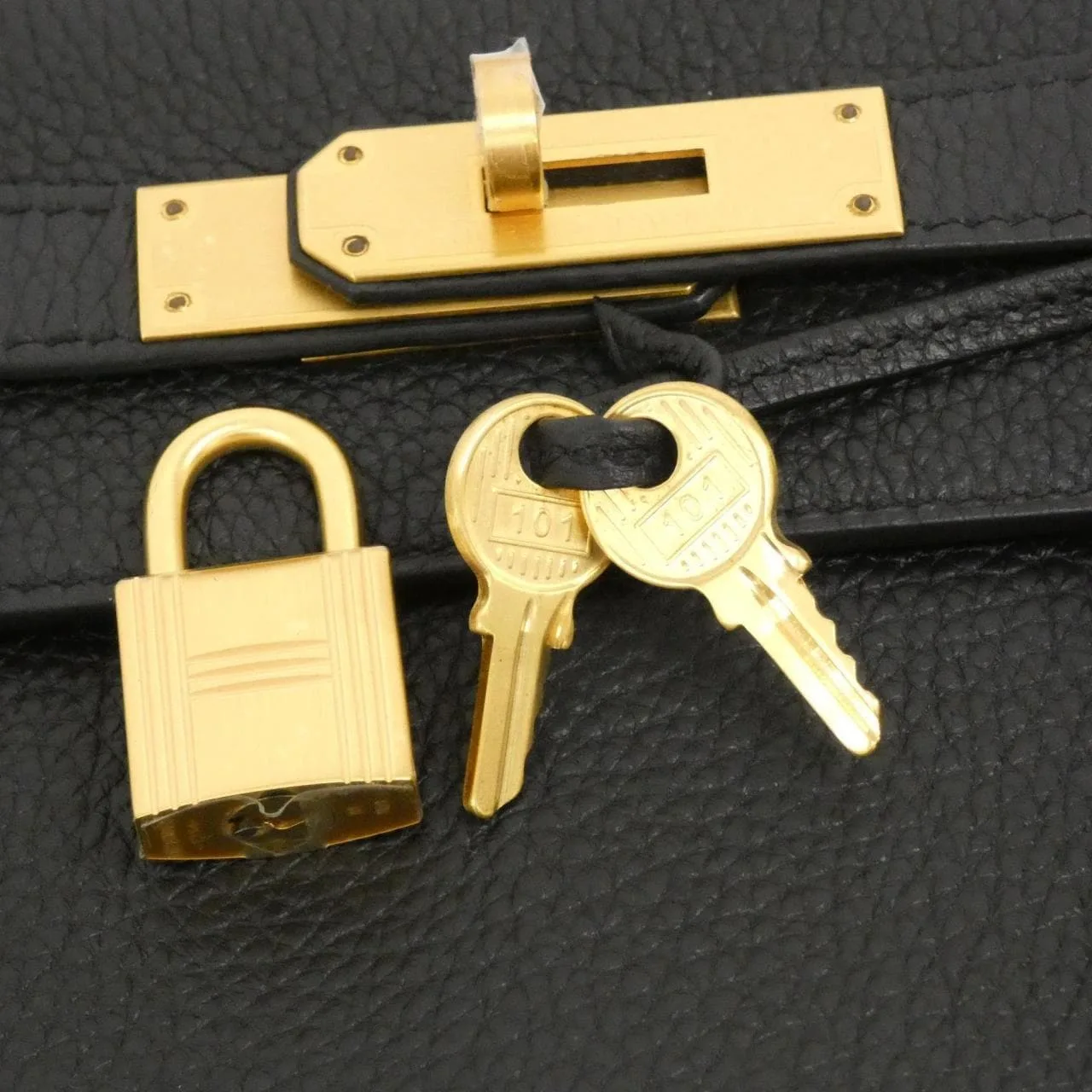 HERMES Kelly 027630CM Handbag Togo Black Togo Leather Unused - Thumbnail 4