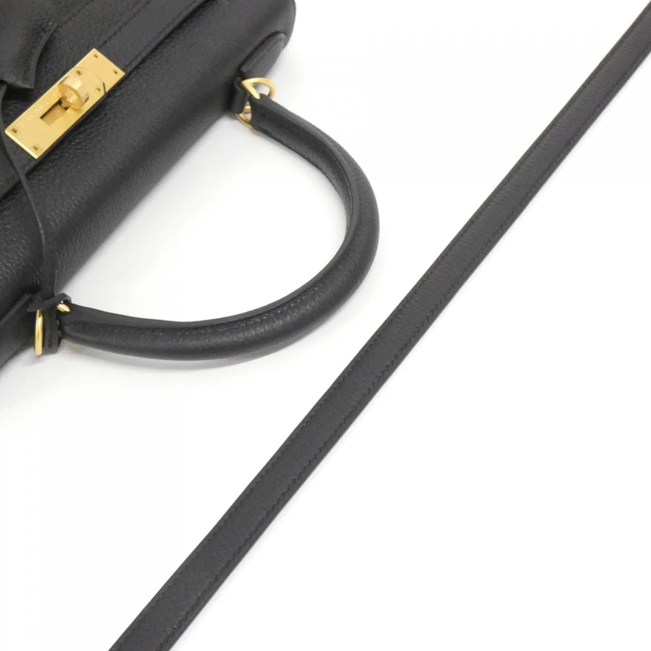 HERMES Kelly 027630CM Handbag Togo Black Togo Leather Unused - Thumbnail 5