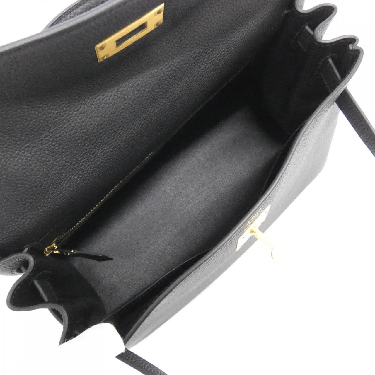 HERMES Kelly 027630CM Handbag Togo Black Togo Leather Unused - Thumbnail 6