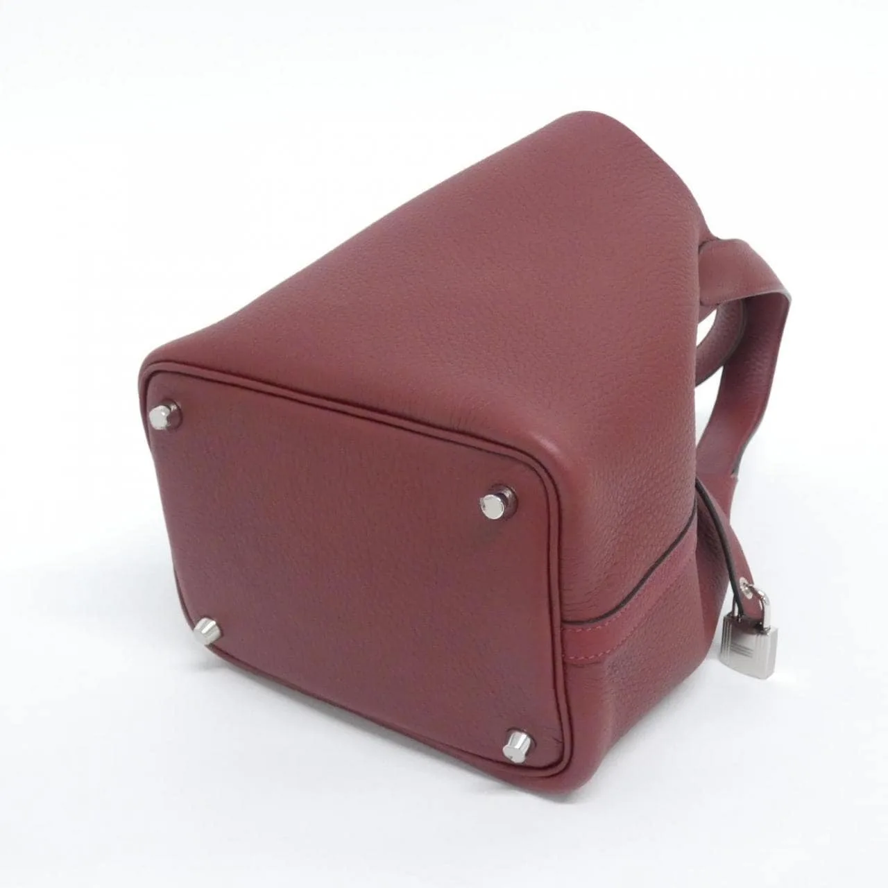 HERMES Picotin 056289CK Handbag Clemence Rouge Clemence Leather Rank A - Thumbnail 2